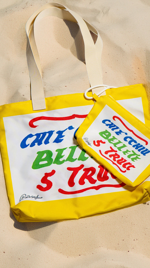 Combo Borsa mare + Pochette "Chi è cchiù bell' e te s trucc"