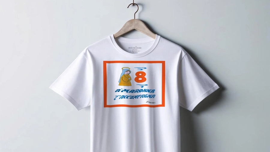 T-shirt A Maronna t'accumpagna colore bianca - Numeraio Pasquale