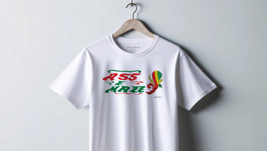 T-shirt Ass e mazz colore bianca - Numeraio Pasquale