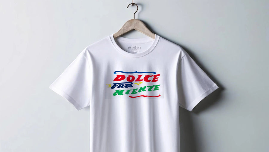 T-shirt Dolce far niente colore bianca - Numeraio Pasquale