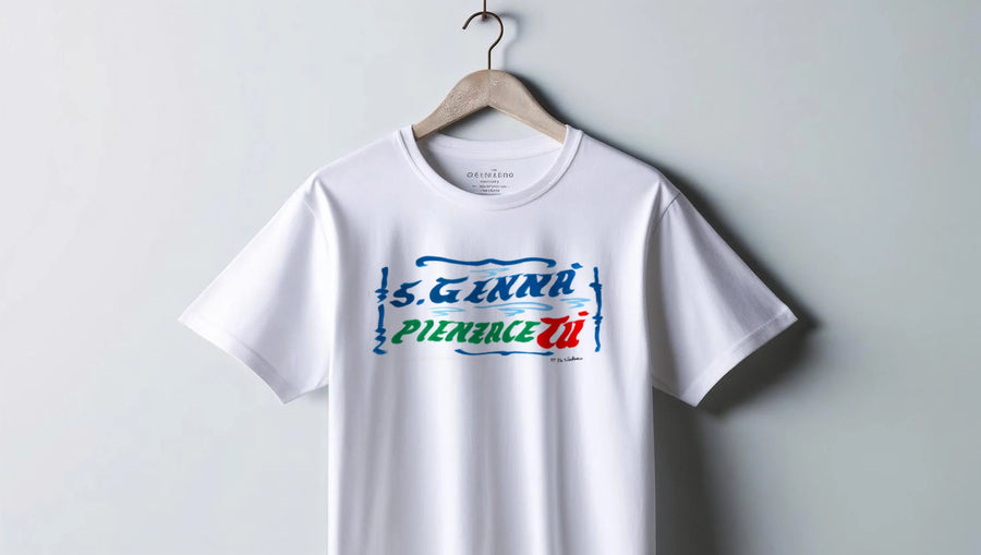 T-shirt San Gennà pienzace tu colore bianca - Numeraio Pasquale