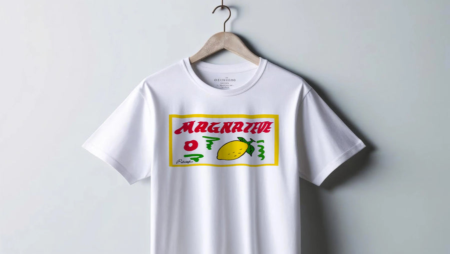 T-shirt Magnateve 'o limone colore bianca - Numeraio Pasquale