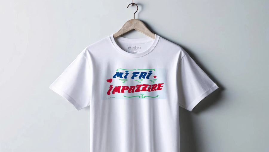 T-shirt Mi fai impazzire colore bianca - Numeraio Pasquale