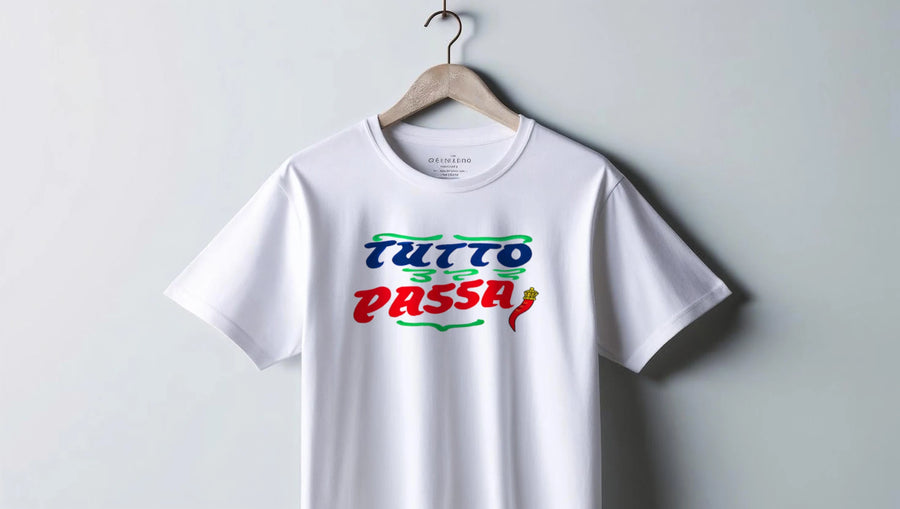 T-shirt Tutto passa colore bianca - Numeraio Pasquale