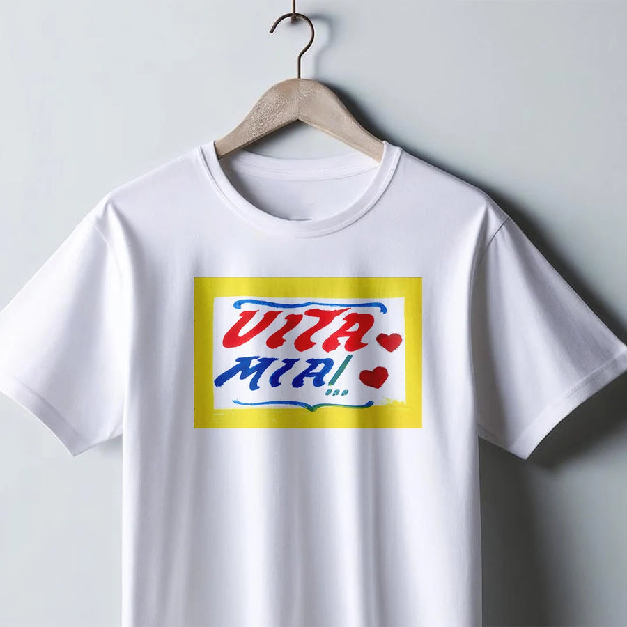 T-shirt Vita mia colore bianca - Numeraio Pasquale